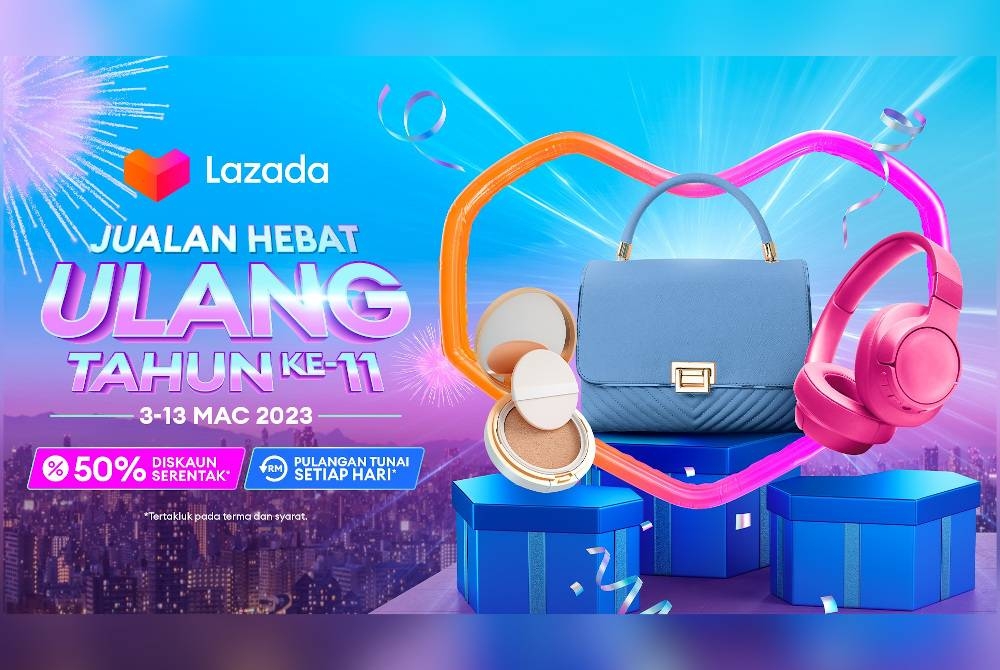 Lazada menawarkan pelbagai tawaran menarik sempena Jualan Hebat Ulang Tahun ke-11 Lazada yang diadakan bermula 2 hingga 13 Mac depan.