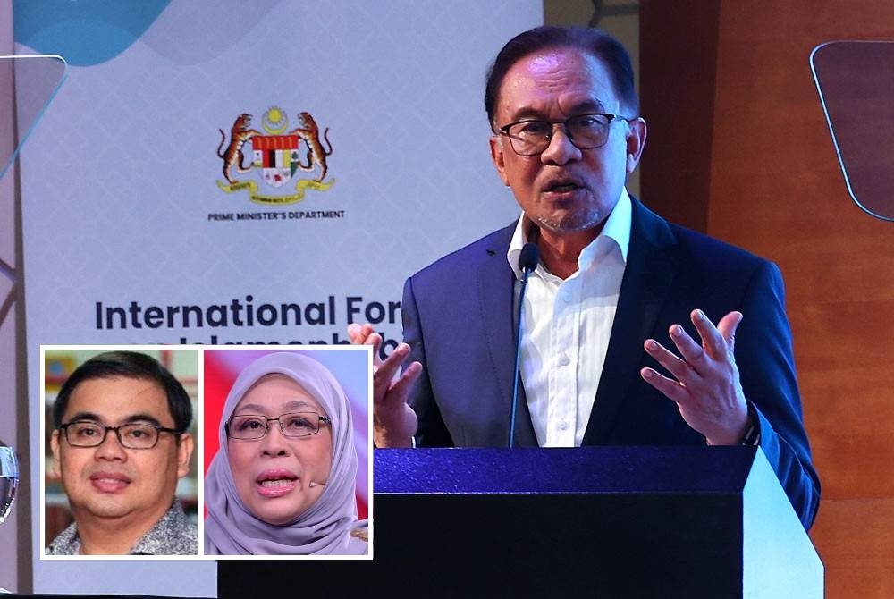 Gambar kecil: Awang Azman, Shamrahayu Ab Aziz. Esok, genap 100 hari Anwar sebagai Perdana Menteri ke-10. - Foto Bernama