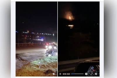 Tangkap layar kejadian kereta api di Tanah Marah pada malam Khamis.