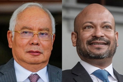 Najib (kiri) dan Arul Kanda.