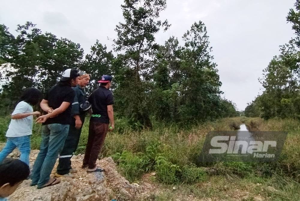 Penduduk melihat gajah di hutan kecil berhampiran Taman Perumahan Pandan Damai pada Selasa.