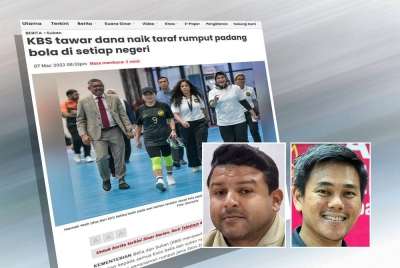 Laporan Sinar Harian pada Selasa. Gambar kecil dari kiri: Stanley, Johan