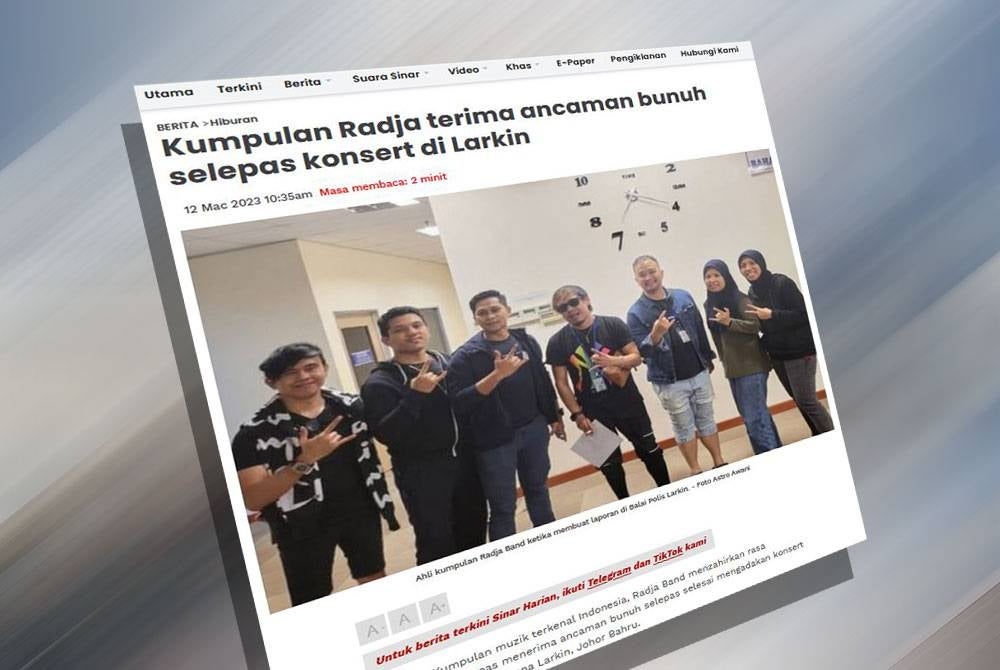 Laporan Sinar Harian pada Ahad.