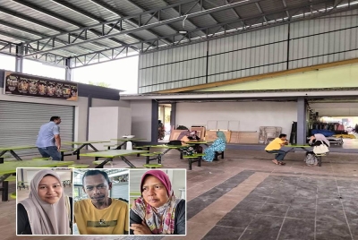 Peniaga berharap dibeli peluang untuk berniaga di Bazar Pechong yang sudah dinaik taraf. Gambar kecil: Noor Jahan (kiri),Mohd Aznan dan Normariana.