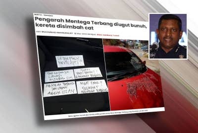Laporan Sinar Harian pada Khamis. - Gambar kecil: Hussein