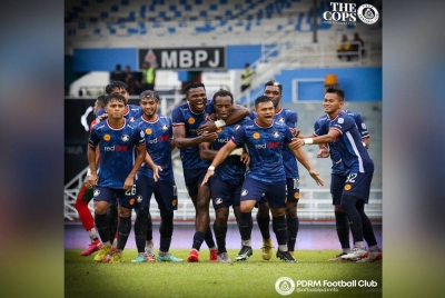 Pasukan PDRM berjaya meraih kemenangan kedua dalam aksi Liga Super. -Foto PDRM FC