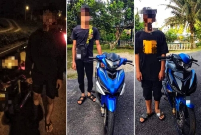 Antara remaja yang ditahan melakukan aksi berbahaya dan ala Superman di Lebuhraya Kuala Lumpur-Karak pada Ahad. - Foto: PDRM