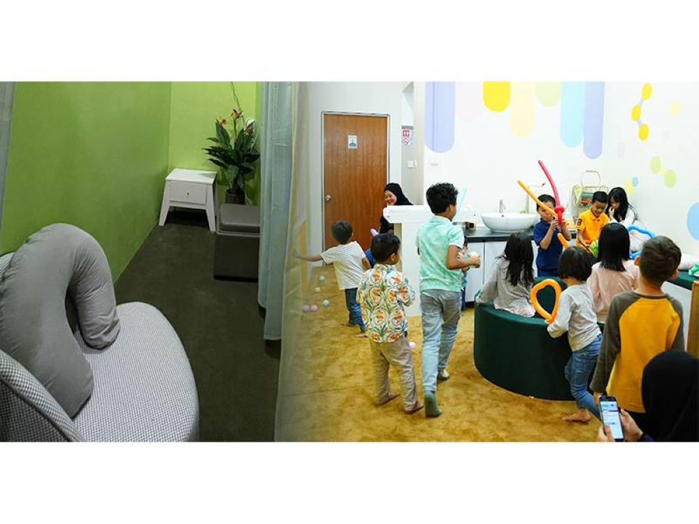 Ruang penyusuan bayi dan ruang permainan untuk kanak-kanak yang disediakan dalam butik Izzlyku.