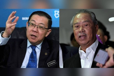 Gambar dari kiri: Lim Guan Eng, Muhyiddin Yassin