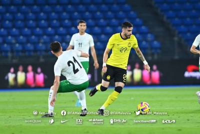 Aksi Endrick ketika berdepan Turkmenistan, Khamis lalu. - Foto FB FAM