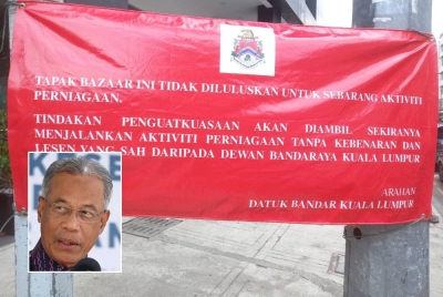 Antara lokasi bazar Ramadan yang tidak dibenarkan operasi kerana tidak memenuhi kriteria ditetapkan DBKL. Gambar kecil: Mahadi