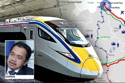 Projek pembinaan ECLR yang sedang giat dijalankan. Foto: ECRL