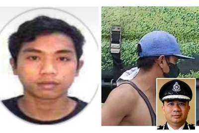 Muhammad Putra dicari polis untuk membantu siasatan kes pukul pemandu kontena dalam kejadian kes kemalangan maut di Jalan Telok Gong, Klang baru-baru ini. Gambar kecil: Hoong Fong