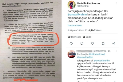 Surat yang turut dikepilkan dalam ciapan itu dan ciapan HDK di Twitter pada Selasa.