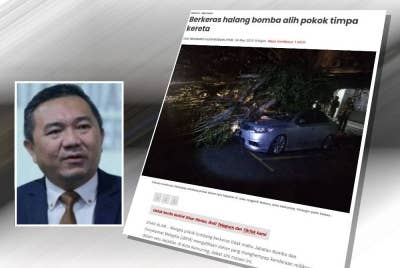 Laporan Sinar Harian pada Selasa. (Gambar kecil: Ng Sze Han)