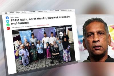 Laporan Sinar Harian pada Khamis. Sathianathan (kanan).