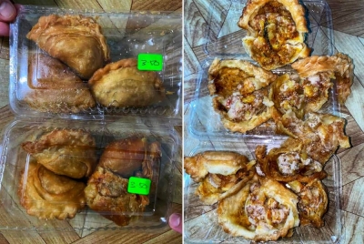 Dua bekas karipap yang dibeli oleh Emma pada Khamis.