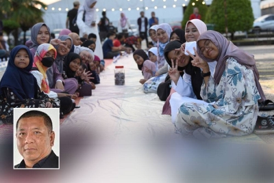 Sebahagian orang ramai yang menyertai Iftar Ala Madinah @Karangkraf. Gambar kecil: Nik Justin