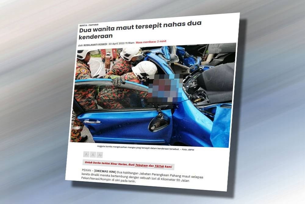 Laporan Sinar Harian pada Isnin.