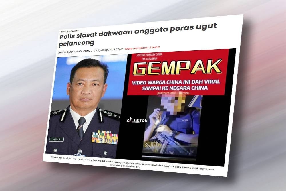 Laporan Sinar Harian pada Isnin.