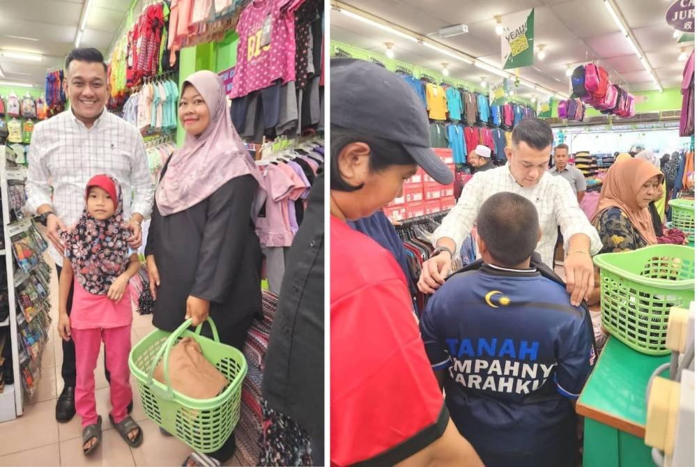 Sanjeveen bersama penerima sumbangan pada program berkenaan.