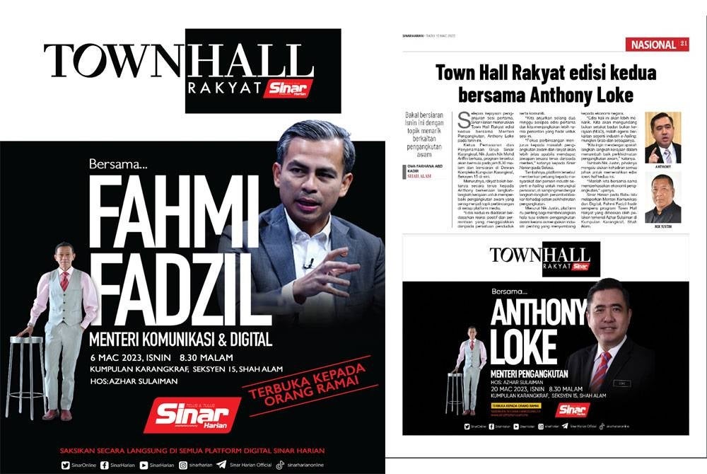 Town Hall Rakyat Sinar Harian edisi pertama dan kedua yang diadakan sebelum ini.