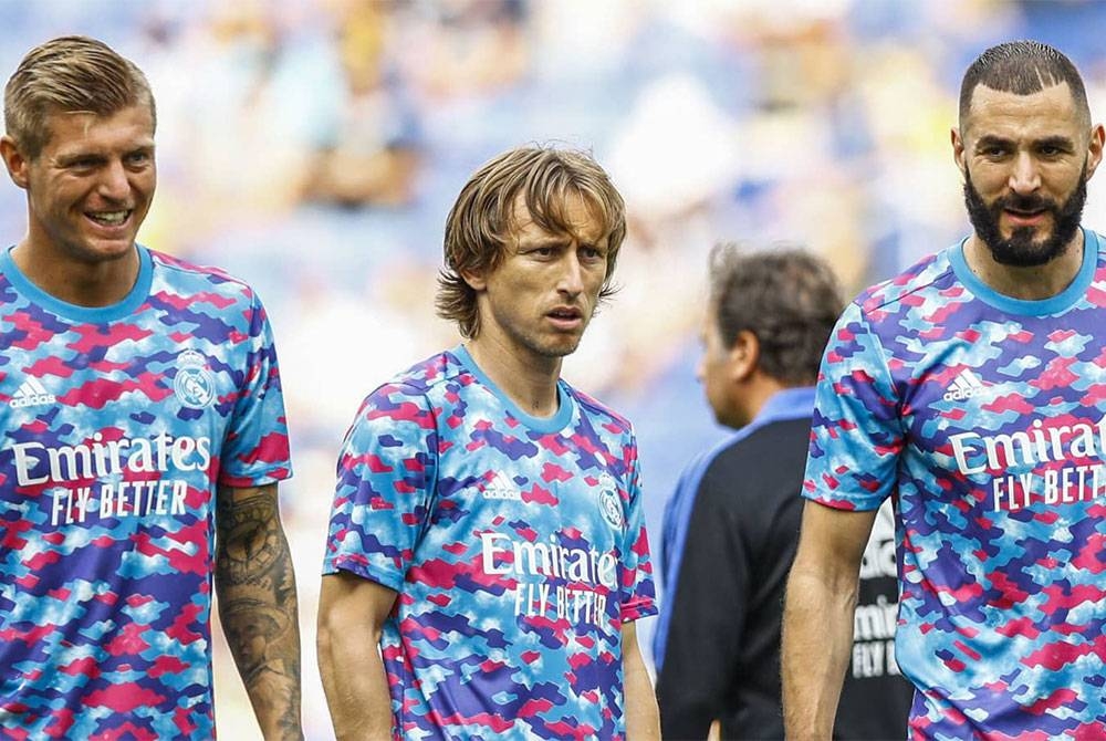 Ancelotti menjangkakan trio Kroos, Modric dan Benzema akan melanjutkan tempoh khidmat di Stadium Santiago Bernabeu. FOTO: AGENSI