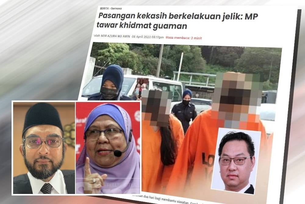 Laporan Sinar Harian pada Sabtu. (Gambar kecil: Mohamad Ismail (kiri) dan Noor Aziah