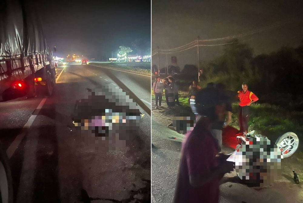 Orang ramai membantu mengawal lalu lintas jalan raya selepas kemalangan tersebut berlaku di jalan Tanjung Musang, Alor Setar pada malam Selasa. - Foto: Media sosial