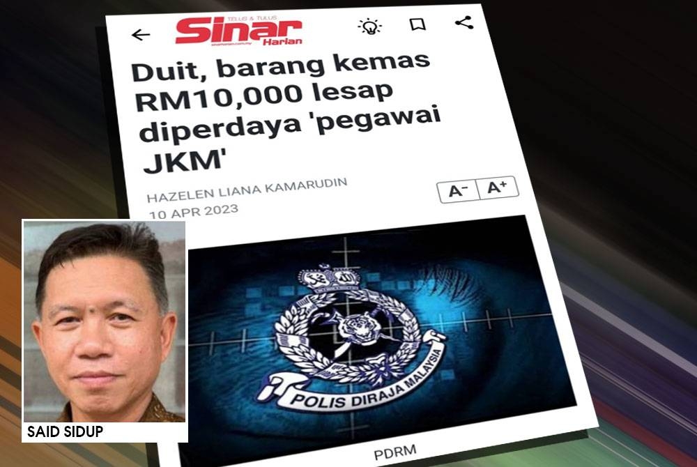 Sinar Harian pada Isnin melaporkan seorang wanita yang menyamar sebagai 'Pegawai Jabatan Kebajikan Masyarakat (JKM)' bertindak memperdayakan warga emas di sekitar jajahan Jeli dengan menawarkan bantuan bulanan serta rumah baharu.