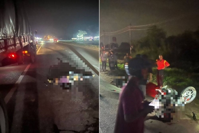 Orang ramai membantu mengawal lalu lintas jalan raya selepas kemalangan tersebut berlaku di jalan Tanjung Musang, Alor Setar pada malam Selasa. - Foto: Media sosial