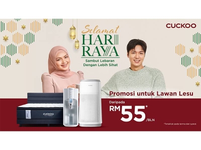 CUCKOO menawarkan Promosi untuk Lawan Lesu yang tampil dengan 3 tawaran berbeza yang menarik. Antaranya adalah penyewaan Penapis Air CUCKOO daripada RM55 sebulan.