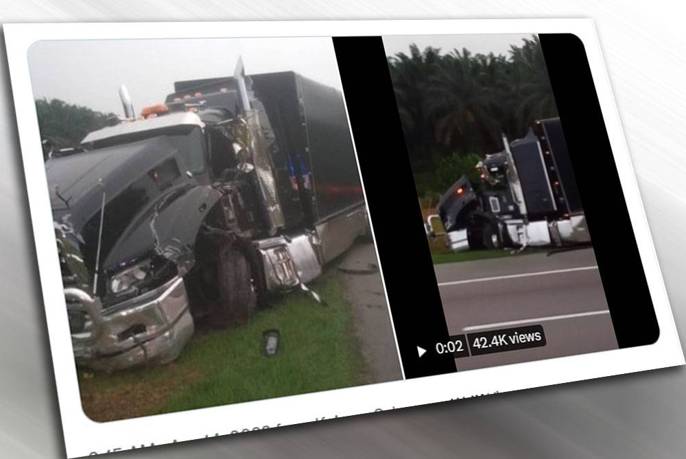 Insiden kemalangan berkenaan tular di media sosial.