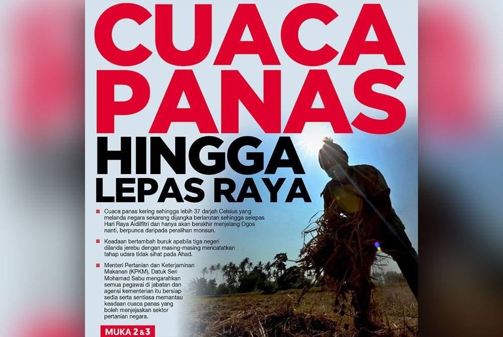 Laporan muka depan akhbar Sinar Harian.