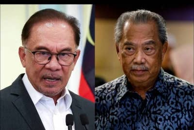 Anwar (kiri) dan Muhyiddin (kanan)