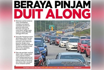 Laporan muka depan Sinar Harian pada Jumaat.