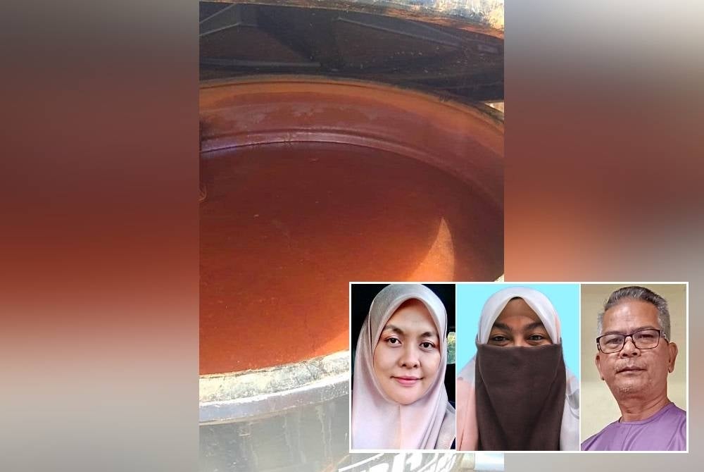 Keadaan air dari telaga tiub di Jelawat, Bachok. (Gambar kecil: Rohaiza, Yani, Mohammad)