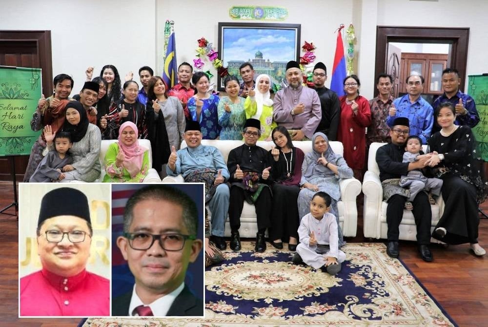 Sambutan Aidilfitri di Vientiane mempromosikan budaya masyarakat majmuk Malaysia. (Gambar kecil: Sazali (kiri), Edi)