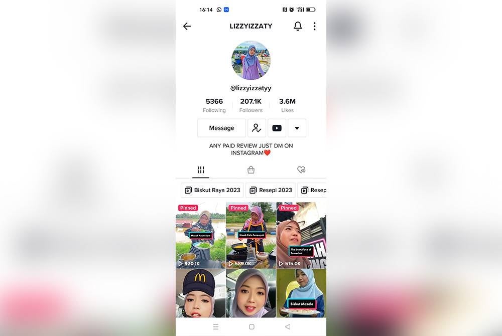 Pengikut Izzati di TikTok yang tertarik dengan loghat Temerloh dalam setiap kandungannya.