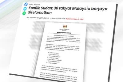 Laporan Sinar Harian pada Selasa.