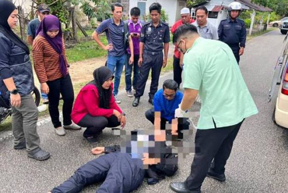 Seorang sarjan wanita cedera selepas motosikalnya dilanggar sebuah kereta yang dipandu melulu. - Foto PDRM
