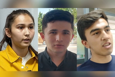 Gambar dari kiri: Durdona, Sukhrob, Ulugbek