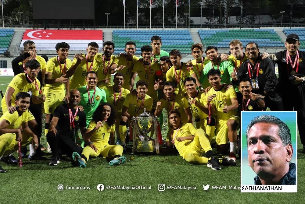 Skuad B-22 negara muncul juara Piala Merlion 2023 di Singapura pada Mac lalu.