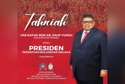 Rauf dilantik sebagai presiden baharu MAFA. - Foto Facebook MAFA
