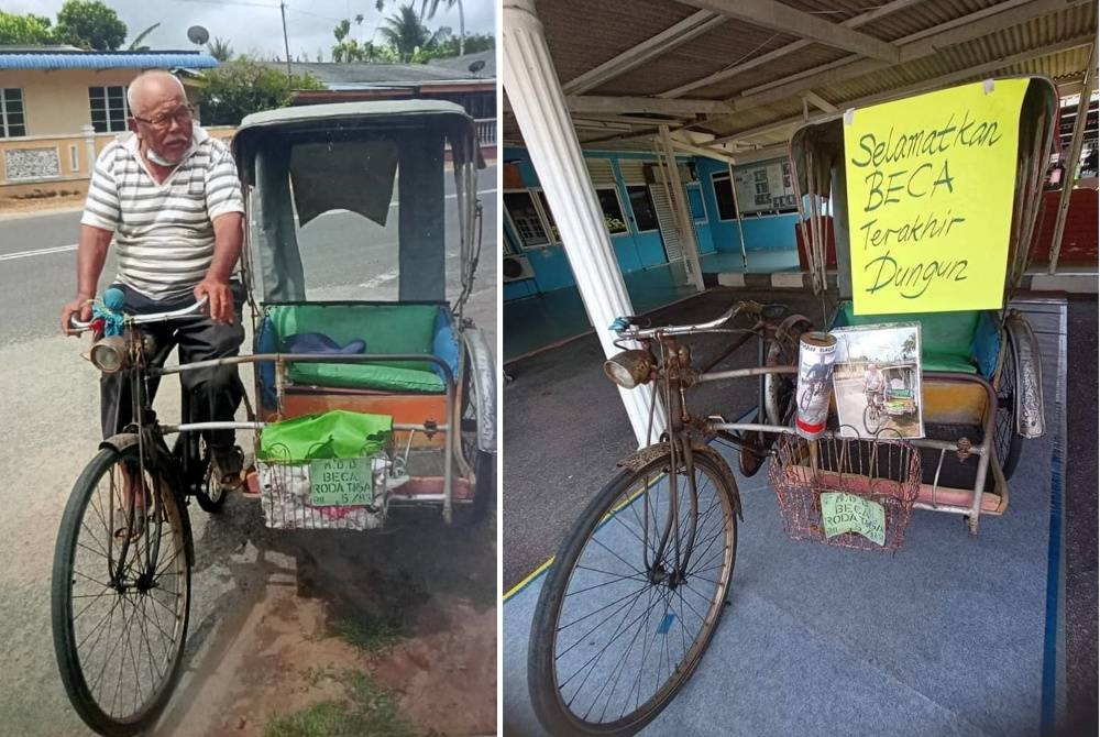 Gambar Allahyarham Raja Salleh bersama becanya yang dirakam sebelum meninggal dunia pada Ramadan lalu.