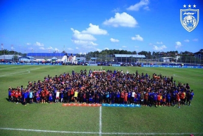 Antara sebahagian peserta yang menyertai sesi percubaan Akademi JDT. - Foto FB JOHOR SOUTHERN TIGERS