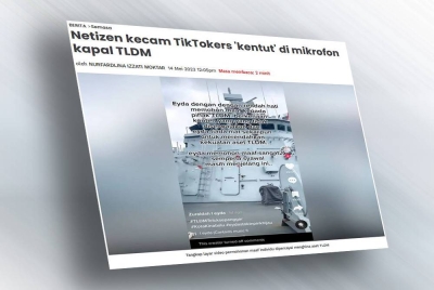 Laporan Sinar Harian berhubung tindakan seorang TikTokers yang dipercayai 'menghina' aset TLDM di Teluk Sepanggar, Kota Kinabalu, baru-baru ini.