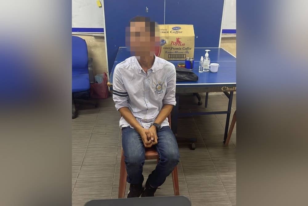 Suspek kes curi kambing yang ditahan.