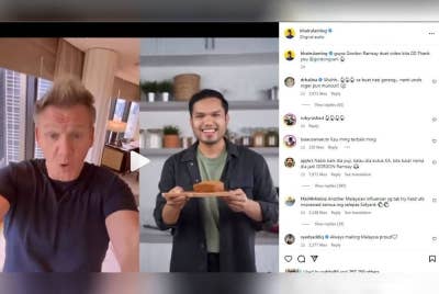 Khairulaming tidak menyangka salah satu video masakannya telah menarik perhatian cef selebriti terkemuka, Gordon Ramsay (kiri). - Foto IG khairulaming