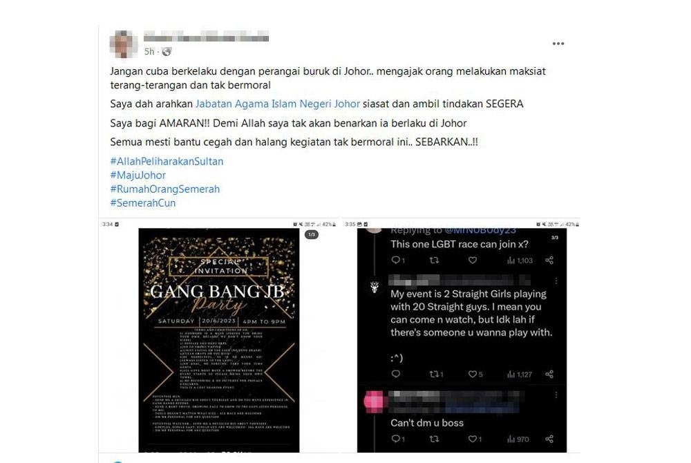 Hantaran Mohd Fared di laman Facebook malam ini.